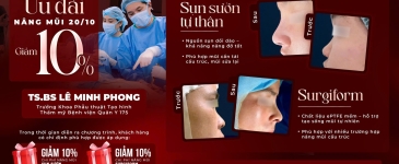 Ưu đãi nâng mũi 20/10 – Giảm 10% nâng mũi sụn sườn và Surgiform cùng TS. BS Lê Minh Phong