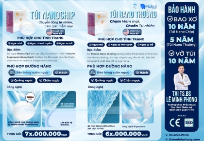 Bảng giá túi ngực Nano chip cập nhật mới nhất 2026