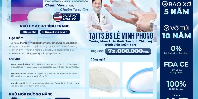 Bảng giá túi ngực Mentor Thường cập nhật mới nhất 2026