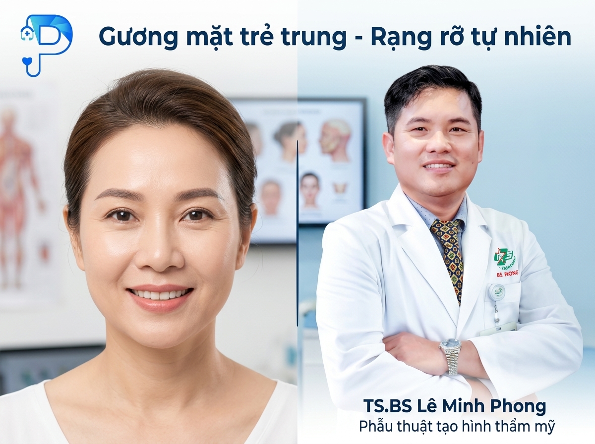 Kết quả gương mặt trẻ trung rạng rỡ sau khi phẫu thuật căng da trán nội soi