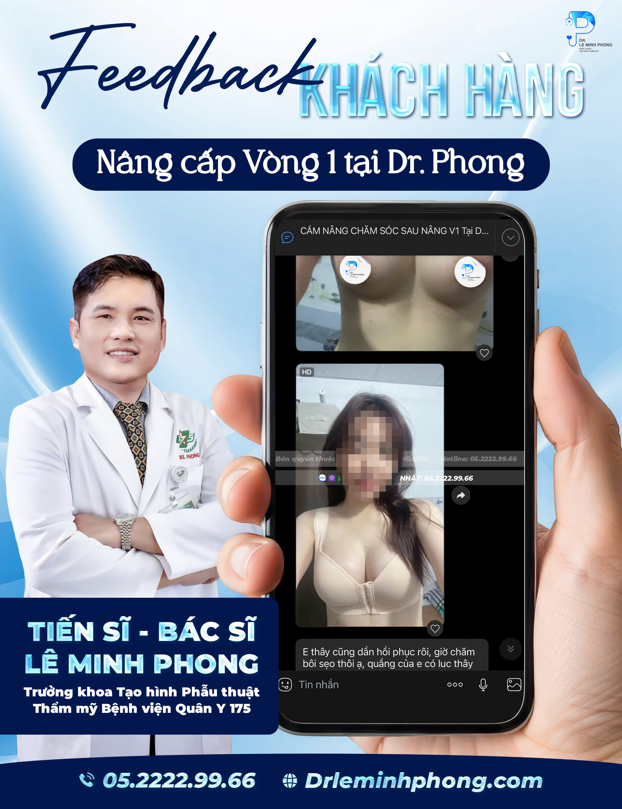tiến sĩ bác sĩ lê minh phong nâng ngực đường hông sườn an toàn tại bệnh viện 175
