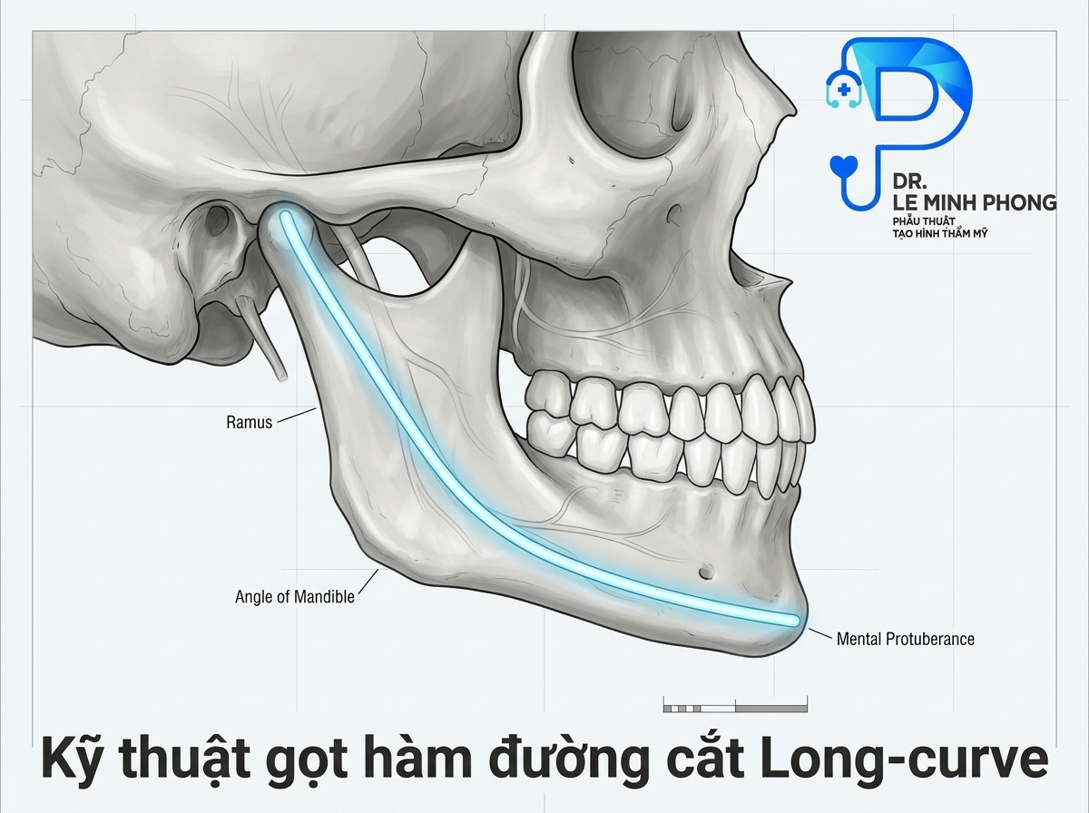 Mô phỏng đường cắt xương cong dài sinh học Long-curve qua khoang miệng