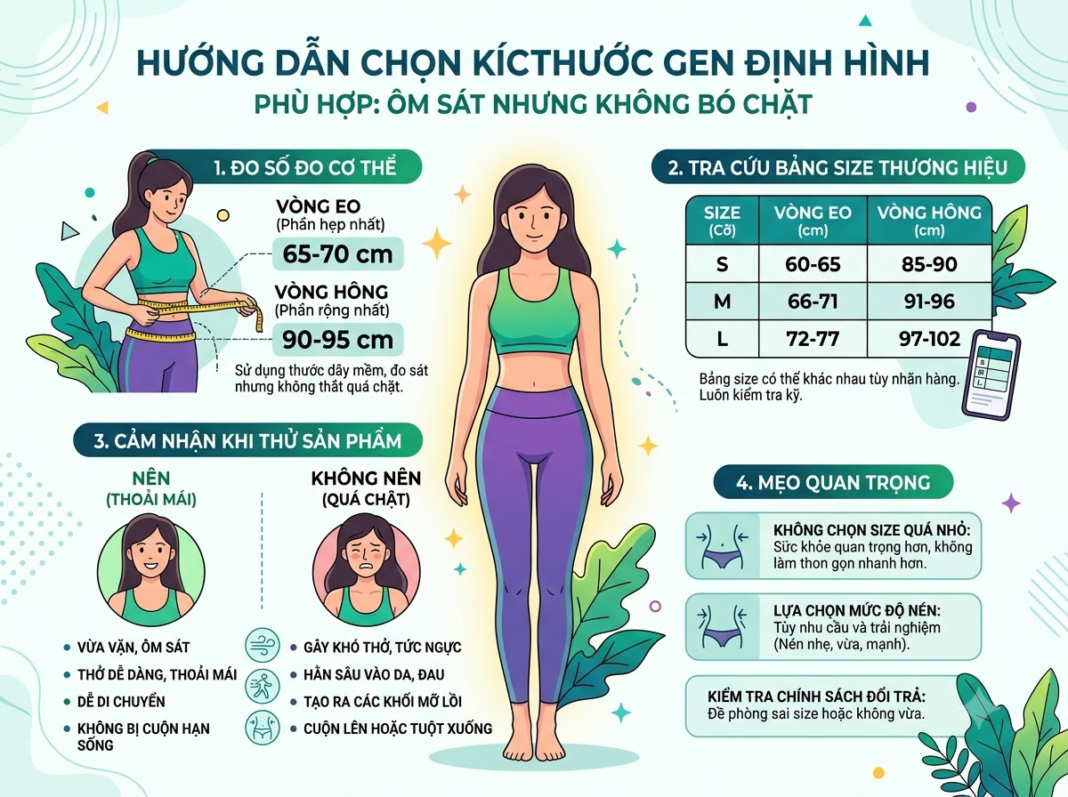 Cách lựa chọn kích cỡ áo định hình phù hợp, ôm sát nhưng không gây chèn ép