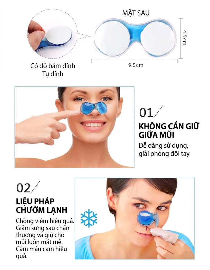 chườm lạnh chăm sóc mũi