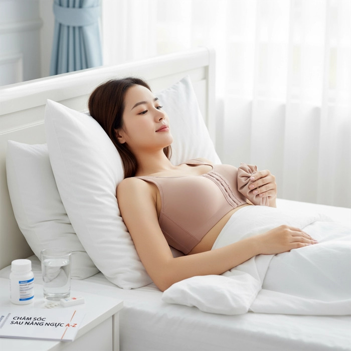 Bác sĩ hướng dẫn chăm sóc vết mổ và chế độ sinh hoạt sau phẫu thuật ngực