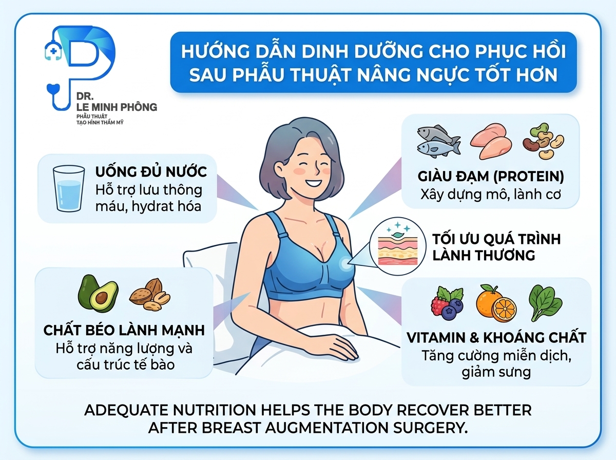 Dinh dưỡng đầy đủ giúp cơ thể phục hồi tốt hơn sau phẫu thuật
