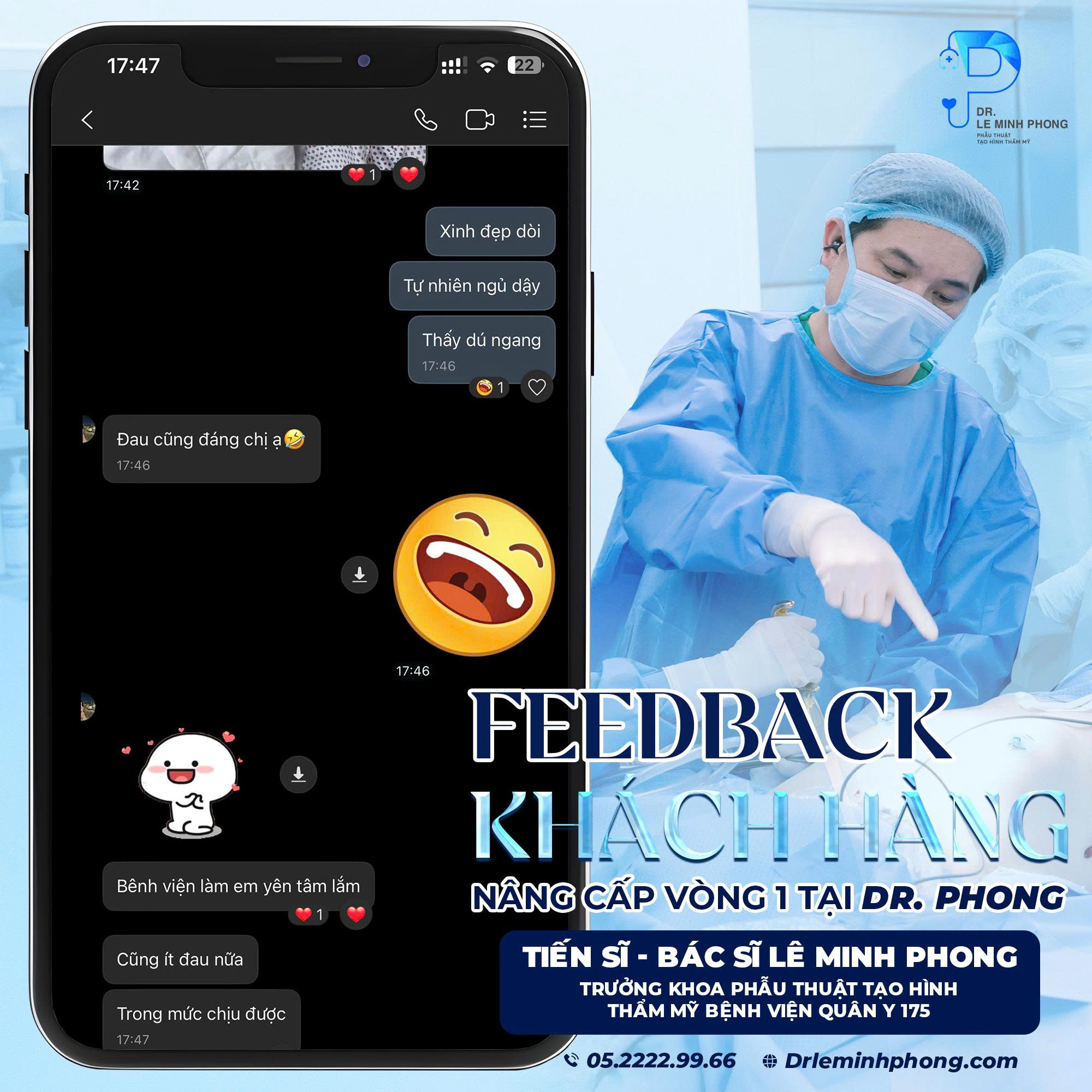 Feedback Khách Hàng Chia Sẻ Sau Nâng Ngực Đường 2cm Tại Bệnh Viện Quân Y 175